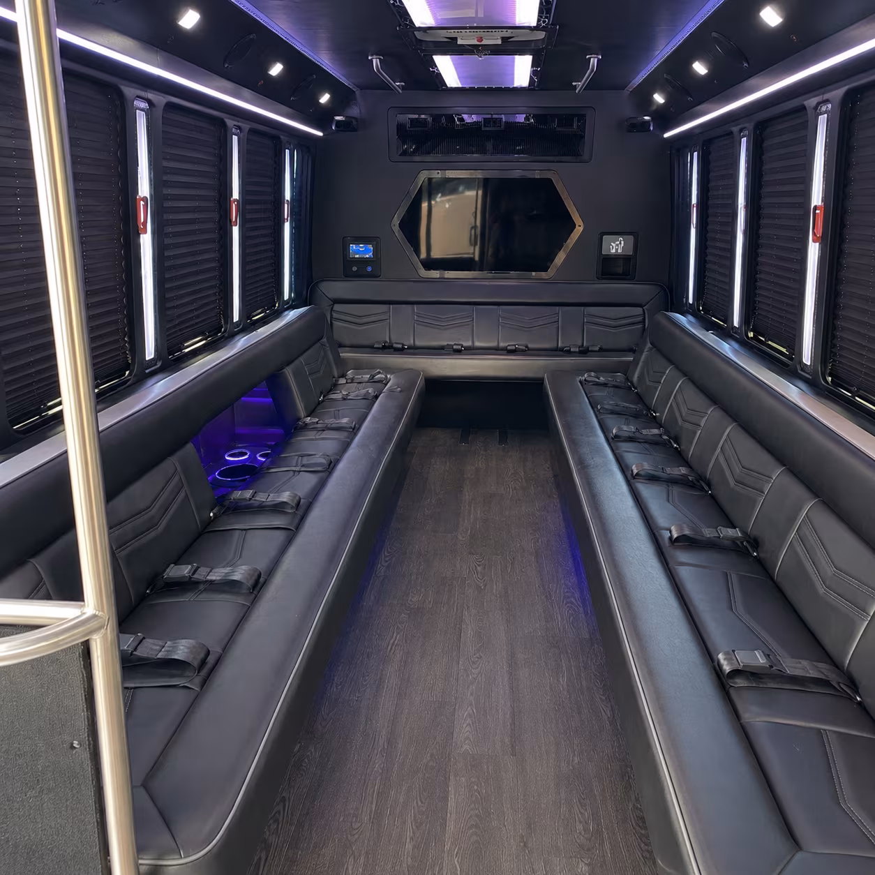 hayward 18 passenger party bus interior