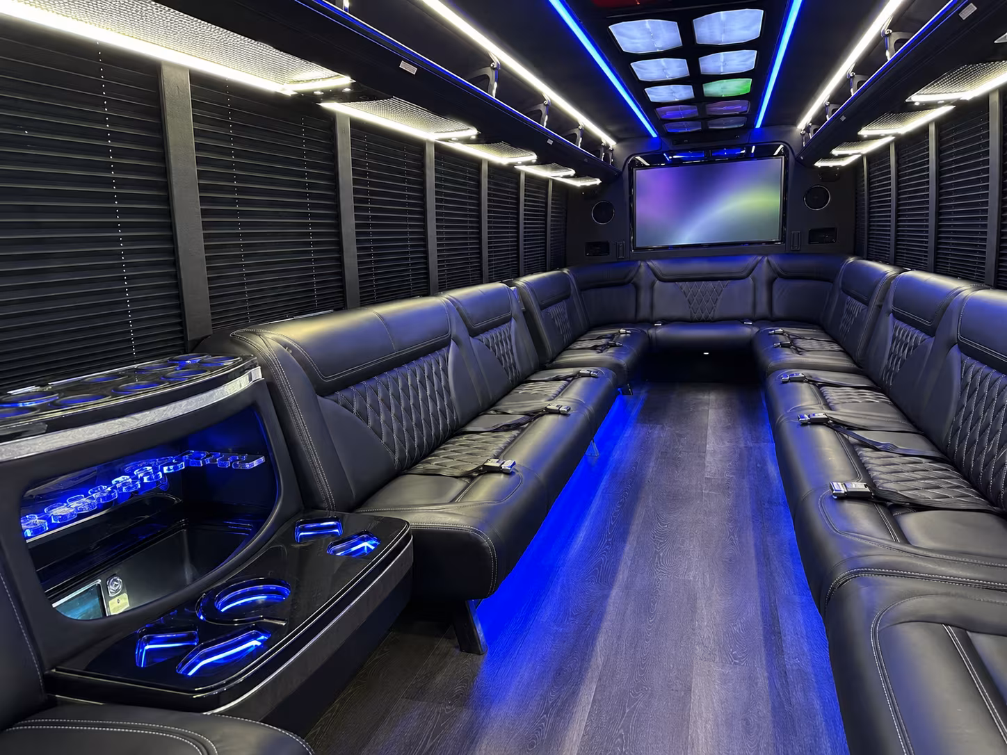 hayward 20 passenger party bus inside