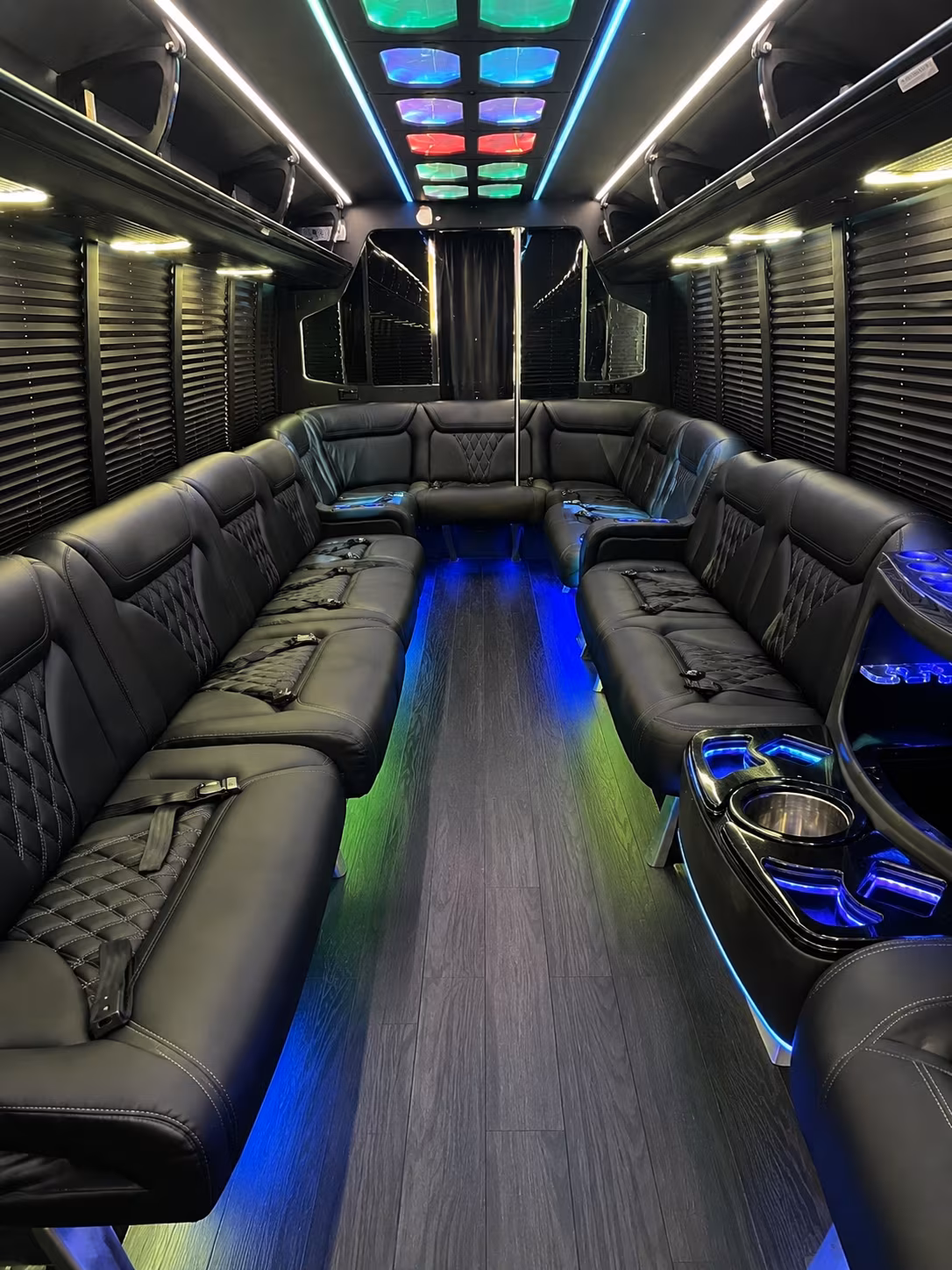 hayward 20 passenger party bus interior