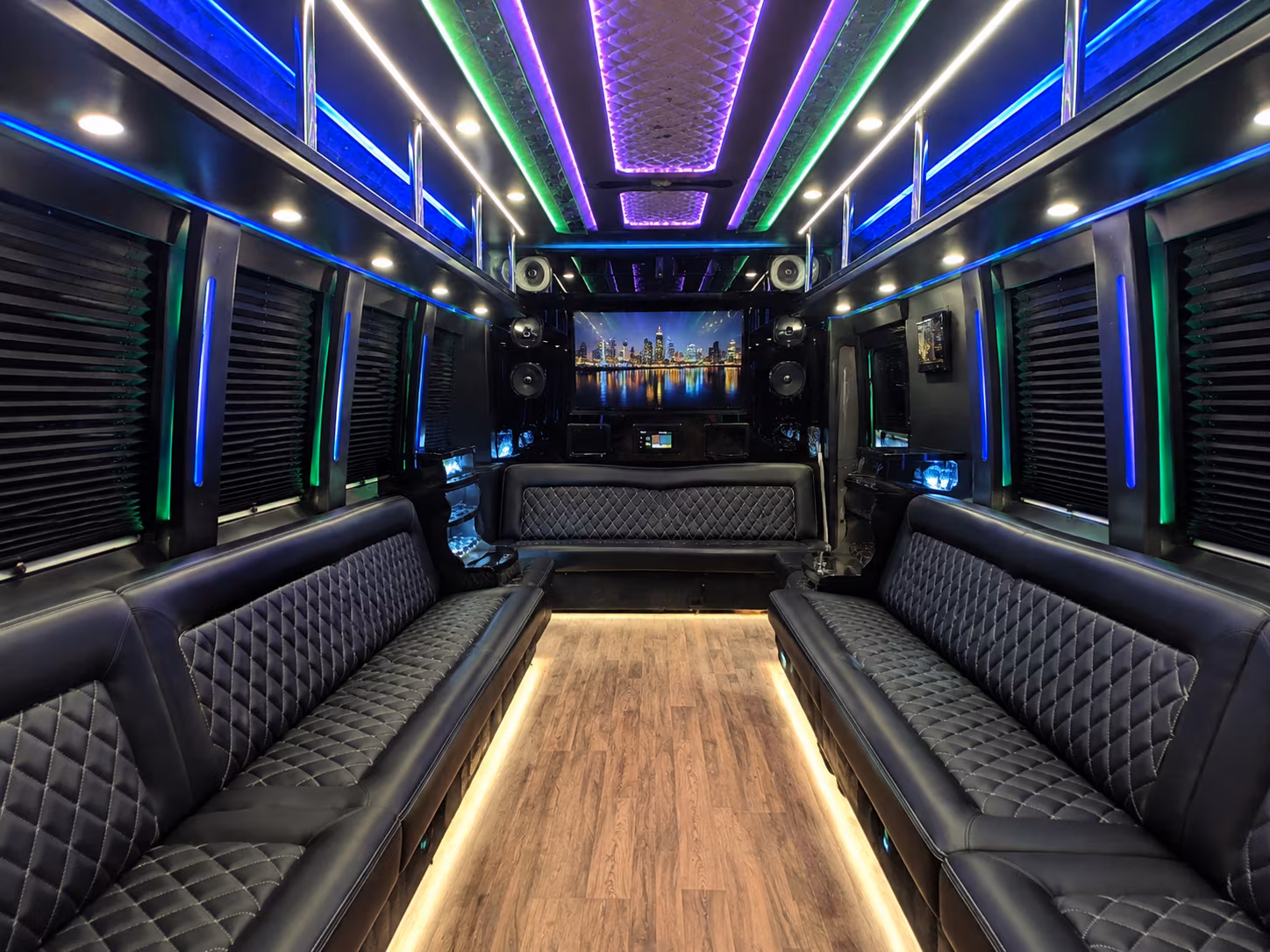 hayward 25 passenger party bus interior