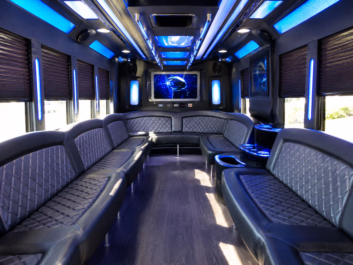 hayward 28 passenger party bus inside