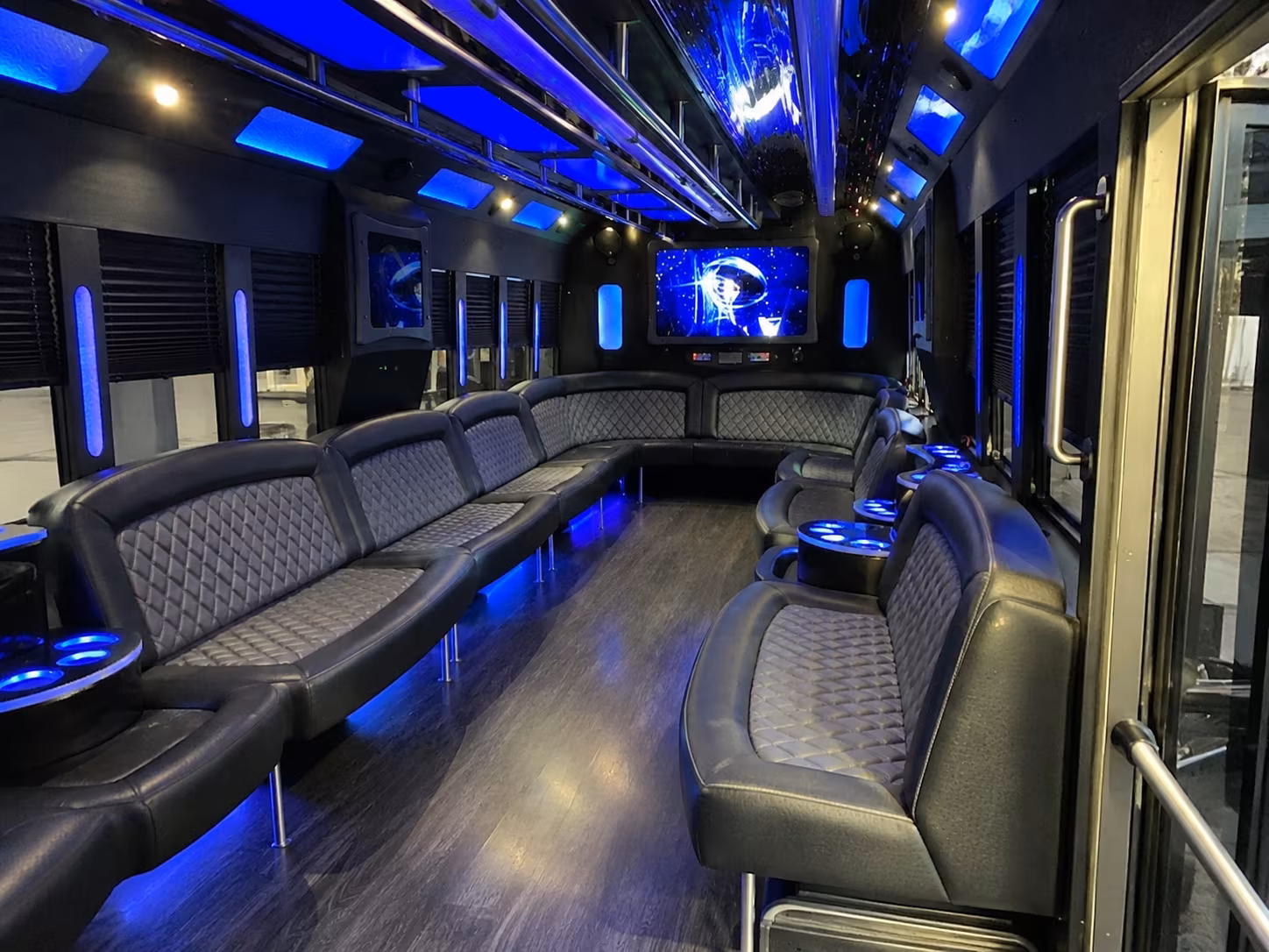 hayward 28 passenger party bus interior