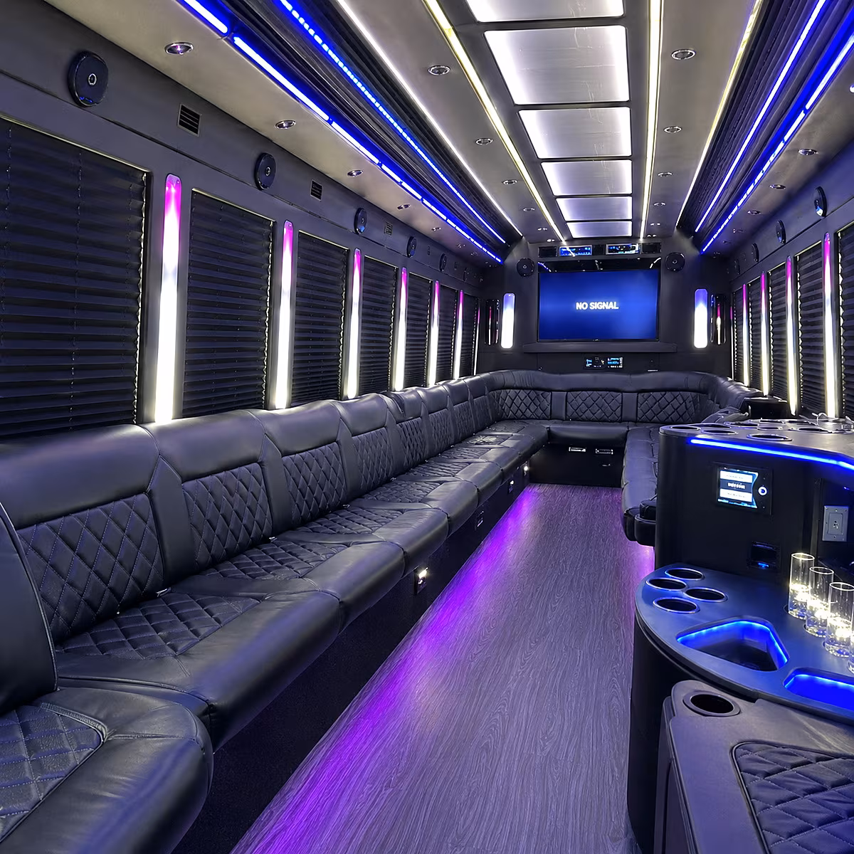 hayward 30 passenger party bus inside