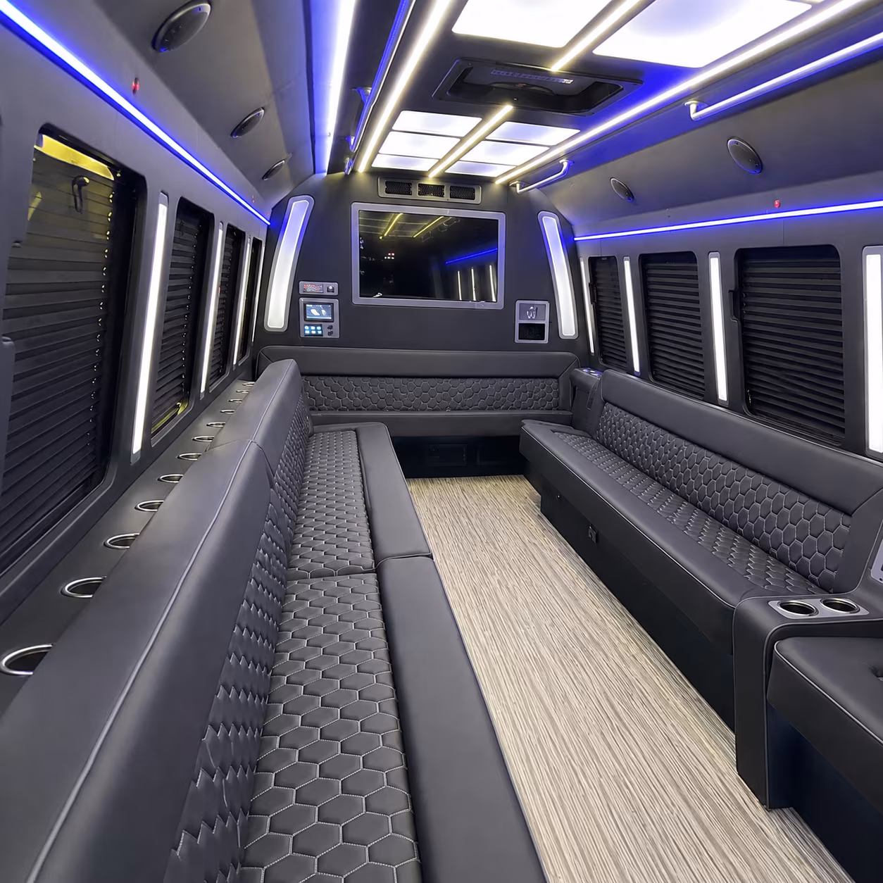 hayward 40 passenger party bus inside