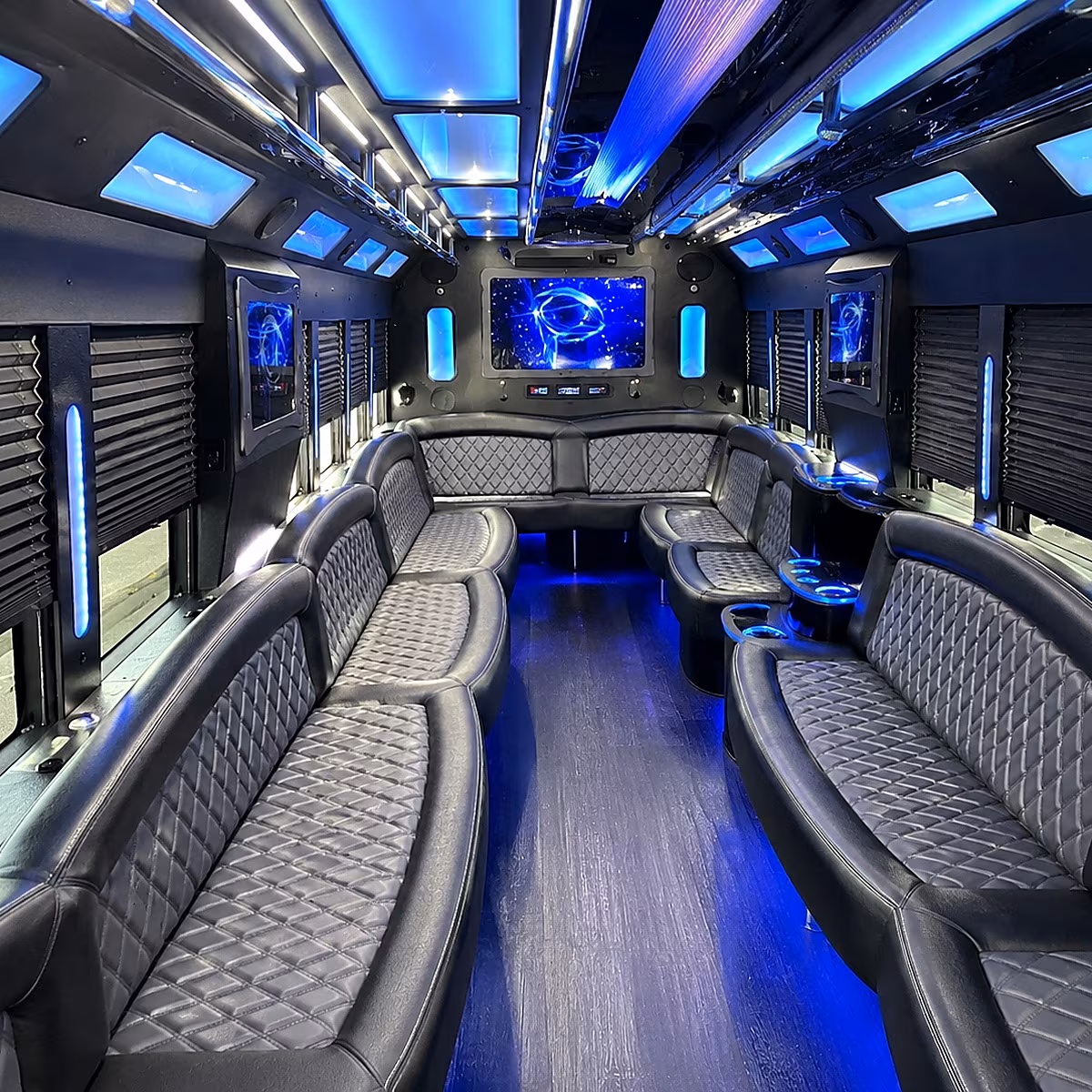 hayward 50 passenger party bus interior